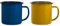 Emaille Geschirr Emaille Tasse Tee- Kaffeetasse Camping Becher: Trinkbecher für Home Office Party Camping Restaurant 2 Stücke Blau Gelb Camping Tasse Tasse 500ml
