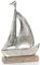 Logbuch-Verlag Segelboot Metall & Holz Silber Segelschiff Deko maritim Geschenk Hochzeit Geburtstag 20 cm