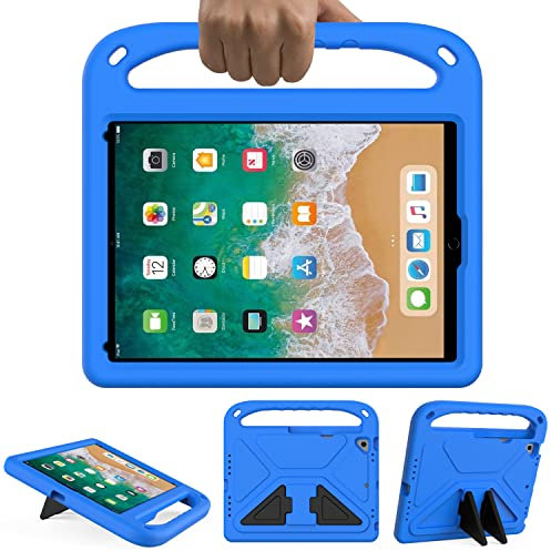 GOZOPO Niños Funda para iPad 6.ª/5.ª generación de 9.7 Pulgadas (2018/2017), para iPad Air 2, iPad Air 1, iPad Pro 9.7 a Prueba de Golpes Carcasa con Cubierta de Soporte (Blue)