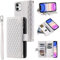 QLTYPRI Wallet Case for iPhone 11(6.1 inch),Luxury Quilted PU Leather Wallet Case with Card Slots for Women,Magnetic Zipper Purse Case with Wrist Strap Kickstand Shockproof Flip Cover-White