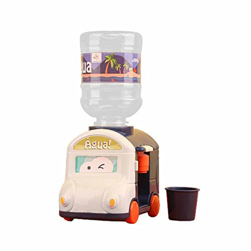 FIYSON Kinder Wasserspender Mini Trinkbrunnen mit Wassertank und Hahn Simulation Wasserspender Spielzeug Niedlichen Cartoon Trinkbrunnen Für Mädchen Jungen Kinder Geschenk,17 * 11cm (Weiß+Blau)