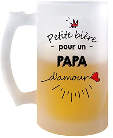 Chope de bière Petite Pinte d'un Papa d'amour | Idée Tasse Cadeau Famille Papa Fête des Pères Pinte cervoise