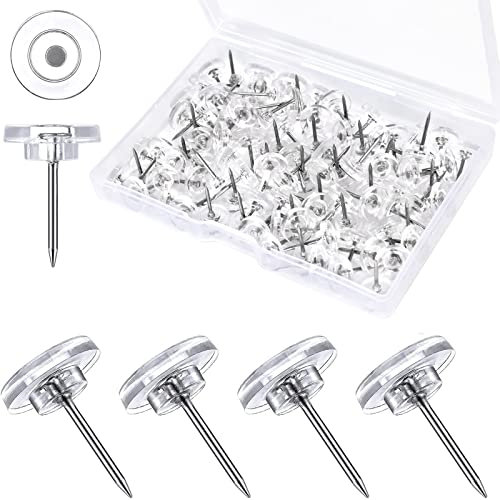 Zimoer 100 Reißzwecken Transparent,reißnägel & Pinnnadeln,Reißnägel Groß,Reisszwecken Gross,Reisszwecken Farblos,Heftzwecken Transparent,Reissnägel Gross Geeignet für Arbeit/Leben/Malerei/Studium
