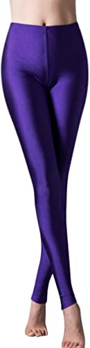Minetom Leggins Donna A Vita Alta Elastico Leggings Stretch Skinny Sportivi Pantaloni Collant per Fitness Yoga Viola XS