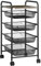 HOMCOM Rollwagen, Küchenwagen mit 4 Körben, Aufbewahrungsregal mit Rollen, Haushaltregal, Servierwagen für Schlafzimmer, Wohnzimmer, Stahl, Schwarz, 41,5 x 31 x 66 cm