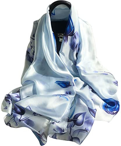 prinfantasy Satin Tuch für Haare Bandana Seide Sommerschal Damen Dünn Damen Seidentuch Seide Leicht Seidenschal Bandana Halstuch Kopftuch Elegante Schal Tuch Geschenk für Frauen M180036