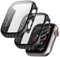 LINTEKER für Apple Watch Series SE/6/5/4 Hülle mit Displayschutz, [2 Stück] Schutzhülle kompatibel mit Apple Watch Series SE/6/5/4 40mm, HD Klar, Schutzhülle für iWatch Series SE/6/5/4, Kohlefaser