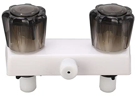Robinet de Douche de Camping-car RV, Commande de Vanne de Mélange de Douche avec 2 Boutons pour Camping-car, Camping-car (Blanc)
