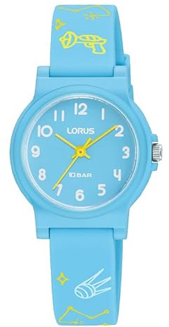 LORUS Kinder Analog Quarz Uhr mit Silikon Armband,Blaues Marineblau