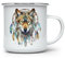 MAXIKIWI Langlebige Emaille-Kaffee- oder Tee-Camping-Tasse für drinnen und draußen, Indianer-Tier, 350 ml