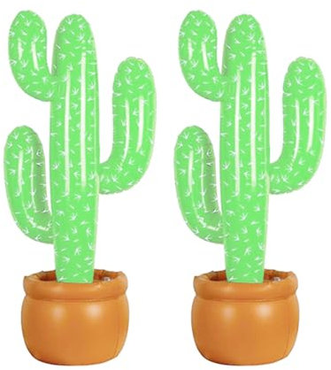 BESPORTBLE 2 Piezas Juguete Inflable Juego de Lanzamiento de Anillos de Cactus Luau Pone decoración Juguete de Cactus Inflable Accesorio de Fiesta de Cactus Inflable Decorar árbol de Cactus