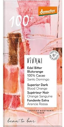 Vivani Edelbitterschokolade mit Blutorange (90 g) - Bio