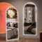 CASSILANDO 165 x 60 cm Arched Full Length Mirror with LED Lights, Free Standing Floor Mirror Wall Mounted Color Dimmable & Brightness Adjustment for Bedroom, LED, White