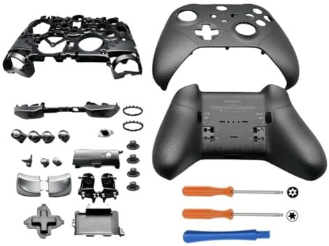 Hzxkqmil Ersatz-Gehäuse Vollschalen-Set für Xbox Elite Serie 2 Controller - Inklusive Faceplates Abdeckung Mittlerer Rahmen ABXY LT RT Knöpfe LB RB Bumper Zubehör Werkzeuge