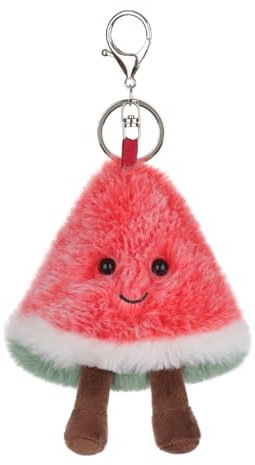 Apricot Lamb Wassermelone Obst Netter Schlüsselanhänger, weich gefüllte Plüsch Schlüsselanhänger Spielzeug für Kinderrucksack, Geldbörse, 9 cm