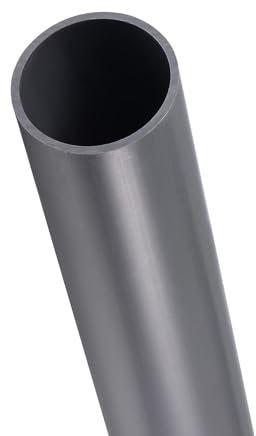 TA-VIGOR 36mm ID 40mm OD PVC Rigid Round Pipe, 0.35M Length Plastic Tube, High Impact Straight Duct Channel for DIY Decoration, Water Cooling System, Fish Tank, Decoration, Cable Sleeve, Light Grey