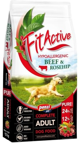 Panzi Pet Pure Beef & Rosehip – Hypoallergene Mono-Protein-Hundekroketten ohne Huhn oder Weizen – Hundefutter mit Rindfleisch