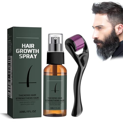 Tkekruh Aceite Para Barba 30ml, Bruma Hidratante para Barba, Suero de Barba Natural para el Crecimiento del Cabello, Suero que Estimula y Promueve el Crecimiento del Cabello, Serum