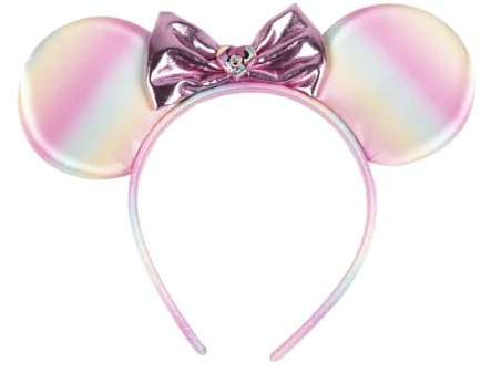 CARTOON Serre-tête avec applications Minnie Disney serre-tête avec oreilles et nœud accessoires pour cheveux pour fille, fan de Minnie Mouse, rose
