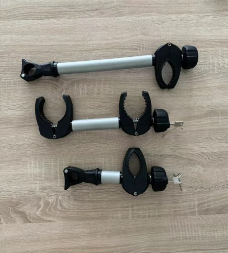 Rahmenhalter für Heck-Träger – Aluminium, Haltearm 3Pack, Rahmenhalter Rohr-Länge, für U-Bügelrohr: Ø 3,0 cm