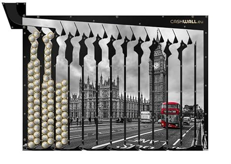 Cashwall - Wandspardose für ganze Jahr - 365 € Spare - 1 Euro - Geld Sparen Challenge | Spardose Nicht zum öffnen - Auszahlung bei vollständiger Füllung | Zum Aufhängen - Für Erwachsene und Kinder