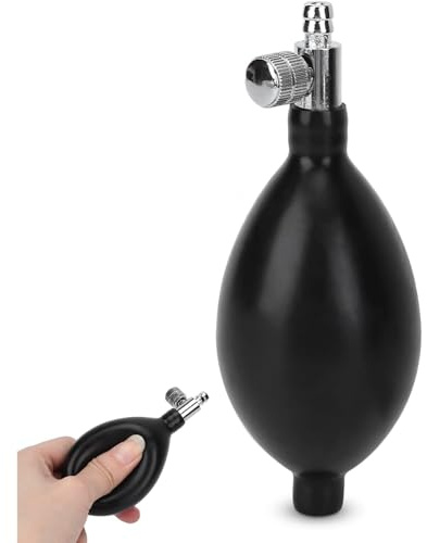 Inflation Blood Pressure Bulb, Sphygmomanometer Hand Squeeze Pressure Latex Bulb Replacement Manual Inflation Blood Pressure Bulb with Air Release,Black
