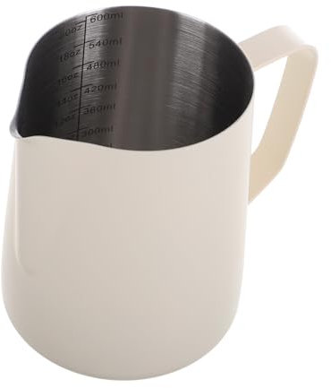 Mikikit Becher Aus Edelstahl Krug Aus Edelstahl Edelstahlbecher Schäumer Krug Espressokanne Milchdampfer Krug Cappuccino-maschine Crema-kaffeeprodukte Kaffeekanne Beige Rostfreier Stahl