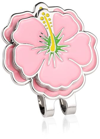 Magnetic Golf Ball Marker with Hat Clip, Flower Shape Golf Ball Marker Magnet Golf Ball Marker Hat Cap Clip Golf Bag Accessories Gifts for Men Women Golfer