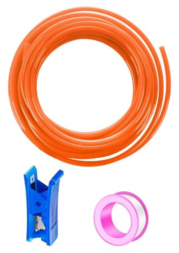 HAXIHA Pneumatik Schlauch Orange 4mm OD 2.5mm ID Polyurethan PU Luftschlauch Rohr Rohrsatz, Druckluftschlauch, 20 Meter PU Schlauch ist Geeignet für Pneumatische Geräte und Luftkompressor