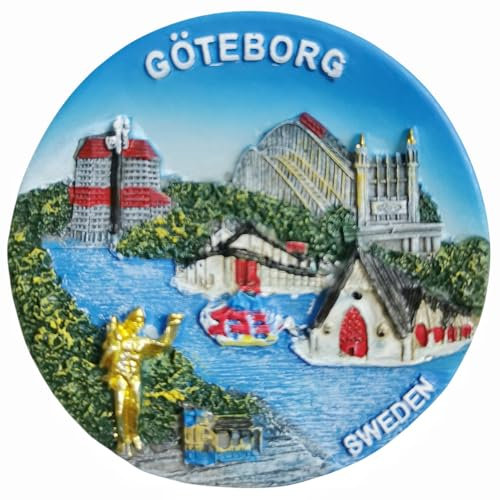 Göteborg, Schweden, Reise-Souvenir, 3D-Kühlschrankmagnet, Kühlschrankdekoration, Magnet