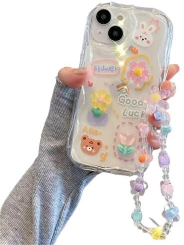 YJKJHAIG For iPhone 16 Case Clear,Korean Bear Hang Phone Chain Lanyard Clear Soft Case For iPhone 16 15 14 Pro Max 11 13 12 Mini XR 8 7 Plus X XS SE Cute Cover ﻿(Style4,For iPhone 11Pro Max)