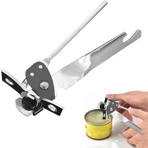 1PCS Butterfly Manual Can Opener Effortless and Multipurpose Stainless Steel Tin Opener Portable and Convenient Non Slip Butterfly Tin Opener Ideal for Kitchen Camping Gadgets (Silver)