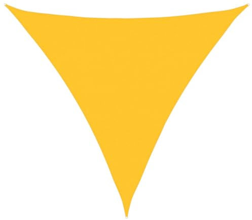 vidaXL Vela Parasole 160 g/m² Triangolare Giallo 6x6x6 m in HDPE, Vela ombreggiante, Ombra da Patio, tettoia ombreggiante, Vela da Giardino, tettoia