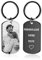 Porte Clef Personnalisable avec Photo - Porte Clé Personnalisé de Gravure Texte et Image Cadeau en Acier Inoxydable pour Homme, Femme, Couple, Amis et Famille (Gris)