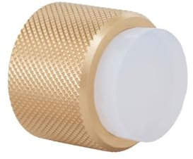 EVI Herrajes Butée de porte murale design - Moleté diamant - 28 x 28 mm - Laiton satiné mat - Montage adhésif et avec vis