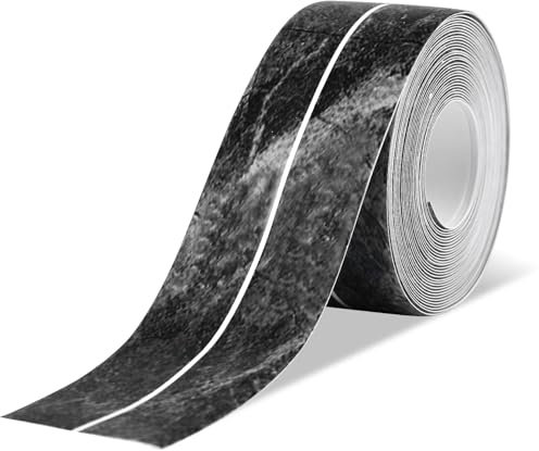 JOZMMZEOOA Negro Marmo Cinta Selladora Baño,5M Cinta Impermeable 36 mm Autoadhesiva Baño Cocina PVC Zocalo Cocina de Sellado Impermeable Antimoho,para Bañera Lavabo Esquina Ventana Ocasiones(A)