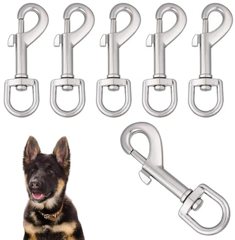 6Pcs Trigger Clips Clasp, 360° Swivel Joints Trigger Clip, Zinc Alloy Trigger Snap Hooks, D Ring Lobster Clasps for Dog Lead Clips Swing DIY Bags Outdoor Camping Keyring