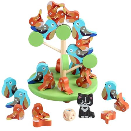 Balance Spiel,Holz Balance Vogel Brettspiel - Lernspielzeug Mit Spielspaß Für Kinder Und Erwachsene Familienspiel Drinnen Generationen