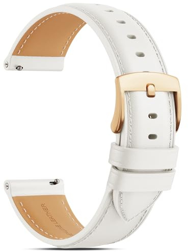 RUIMAYA Bracelet de Montre en Cuir, 16mm 18mm 20mm Bracelet de Remplacement en Cuir Doux et Confortable Adapté aux Montres Intelligentes et aux Montres-Bracelets