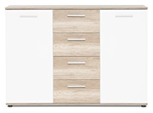 Kommode Jack (3 Farbkombinationen) mit 2 Türen, 4 Schubkästen