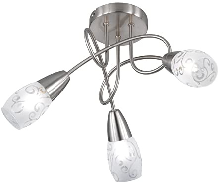 Reality Colmar Leuchte, Glas, E14, Nickel matt