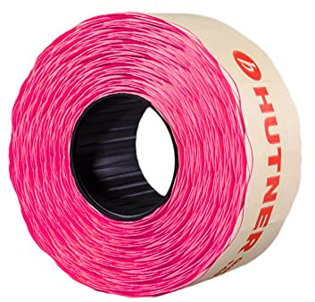 10 Rollen Preisetiketten 26x12 leucht-pink permanent | 15.000 Etiketten | Preisauszeichner Etiketten | Auszeichner Etiketten | HUTNER
