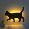 Katze LED Nachtlampe Sprachsteuerung Nachtlicht Lampe Wandlampe Batterie (warme Farbe)