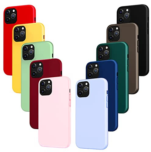 VGUARD 10 Pezzi Cover per iPhone 12 PRO Max 6.7 Pollici con Protezione della Fotocamera, Ultra Sottile Morbida TPU Custodia in Silicone Anti-Graffio Antiurto Protettiva Case - 10 Colori