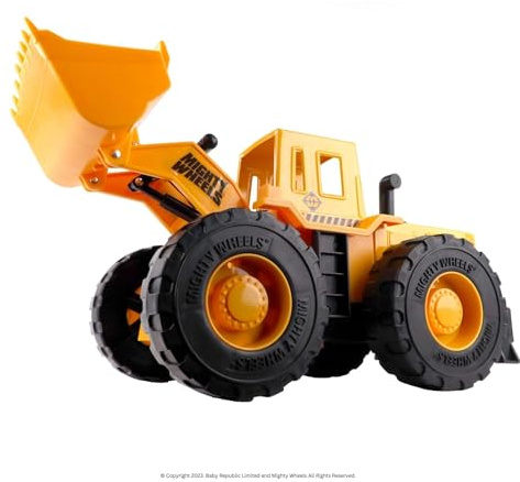 Mighty Wheels Mega-Frontlader-Spielzeug aus Stahl, 40,6 cm, großer Freilauf-Bagger mit beweglicher Schaufel, langlebiger Stahl und Kunststoff