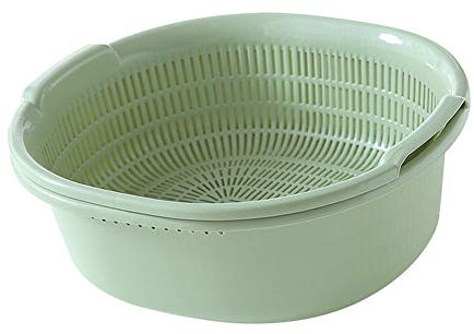 Daytwork Double Deck Passoire Set Egout Basket - Cuisine Salade Fruits Légumes Riz Filtre Lavage Passoire à bol avec Plastique Bassin 2pcs / Set