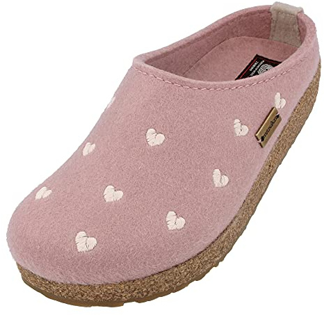 HAFLINGER Grizzly Cuoricini Filzpantoffel Herz Hausschuh Kork