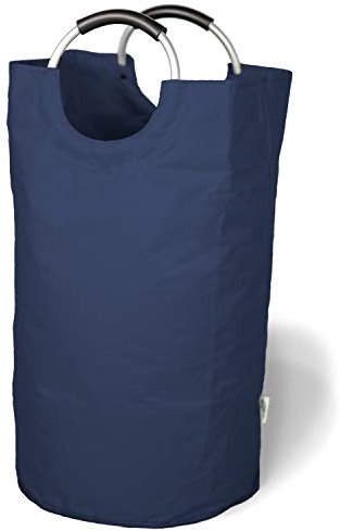 WEM BAG Premium Wäschesammler - Hochwertiger Faltbarer Wäschekorb mit Griffe Wasserdichte Aufbewahrungsbox Geeignet als Wäschesortierer & Haushaltstasche für die Ganze Familie, Marineblau