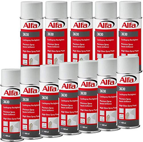 Alfa Lackspray 400 ml für Innen und Außen - Sprühlack zum Lackieren und Dekorieren, hohe Deckkraft Farbspray, Sprühdose, Made in Germany (1, RAL 7035 Lichtgrau Hochglanz)