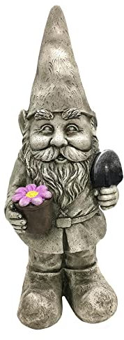 Design House 395848 Gartenzwerg mit Blumentopf und Schaufel Figur Statue für Garten Terrasse Haus & Büro Dekor Einweihungsgeschenk Geburtstag